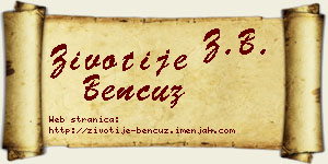 Životije Bencuz vizit kartica